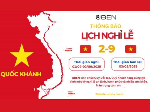 UBEN VIỆT NAM – THÔNG BÁO LỊCH NGHỈ LỄ QUỐC KHÁNH 2/9